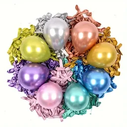 30pcs, 10-inch Metal Chrome Balloons, Party Balloons, For Birthday Party Decorations, Wedding Decor, Chrismas Decor, Outdoor Party Decor,room Decor. - Golden