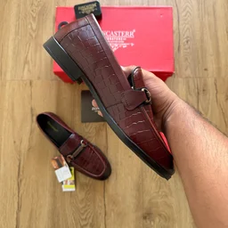 CROCO EMBOSSED LOAFER MAROON (CELM01) - UK 6