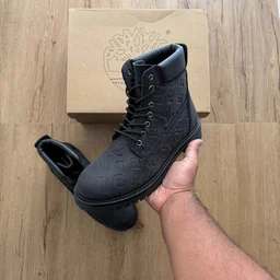 NUBUCK LEATHER BLACK BOOT (NLBB01) - UK 6