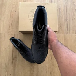 NUBUCK LEATHER BLACK BOOT (NLBB01) - UK 6