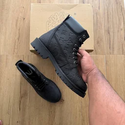 NUBUCK LEATHER BLACK BOOT (NLBB01) - UK 6