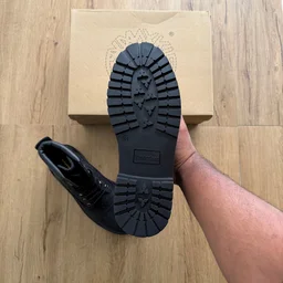 NUBUCK LEATHER BLACK BOOT (NLBB01) - UK 6