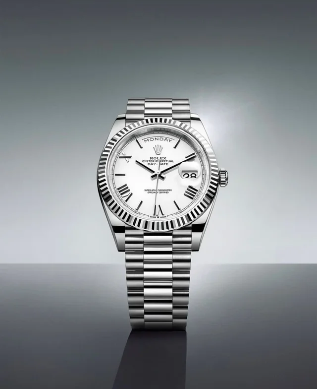 *Rolex*For Men’s 7AA Premium Quality*Day Date President Collection*Dial Size - silver