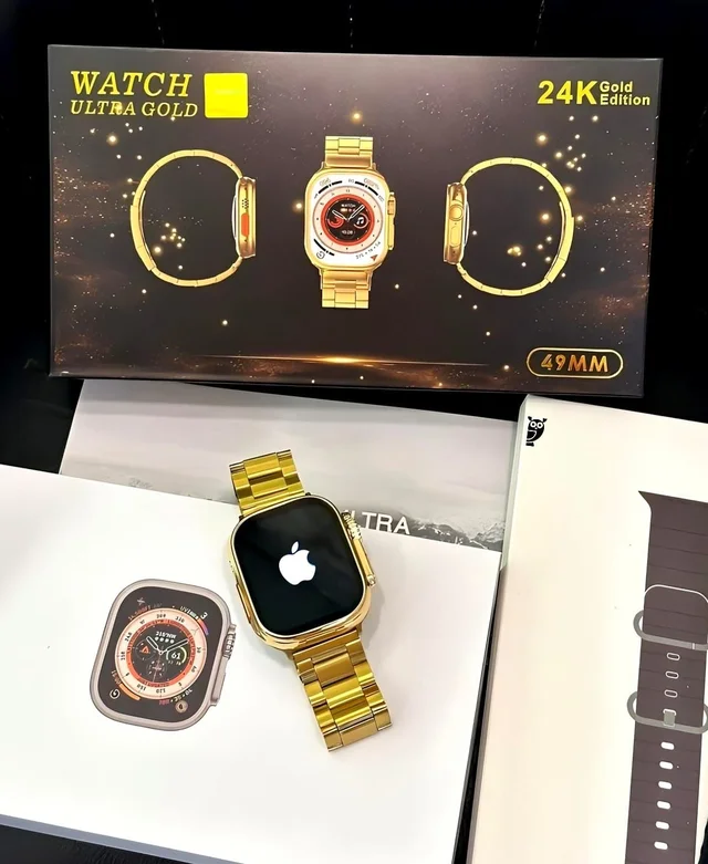 Series 8 Ultra Gold Smartwatch With Golden Metal Belt - Gold