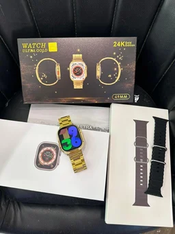 Series 8 Ultra Gold Smartwatch With Golden Metal Belt - Gold