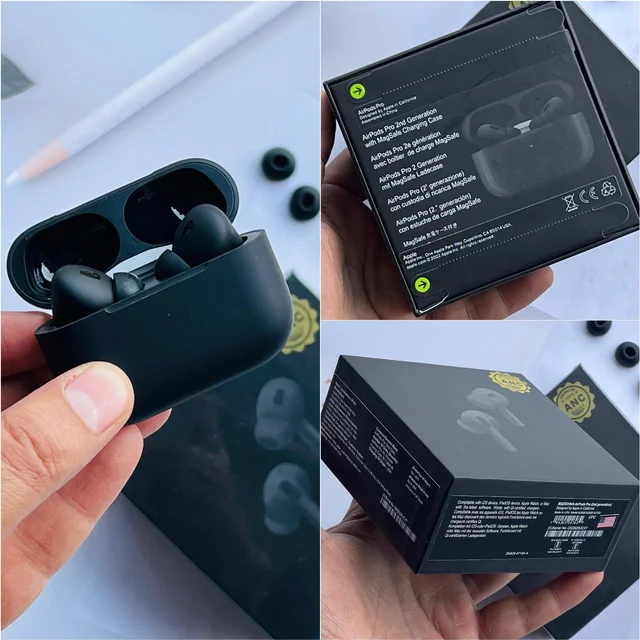 APPLE AIRPODS PRO 2nd Generation MADE IN USA WITH STEM VOLUME CONTROL* π - Black