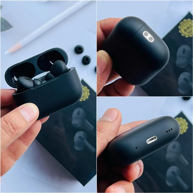 APPLE AIRPODS PRO 2nd Generation MADE IN USA WITH STEM VOLUME CONTROL* π - Black