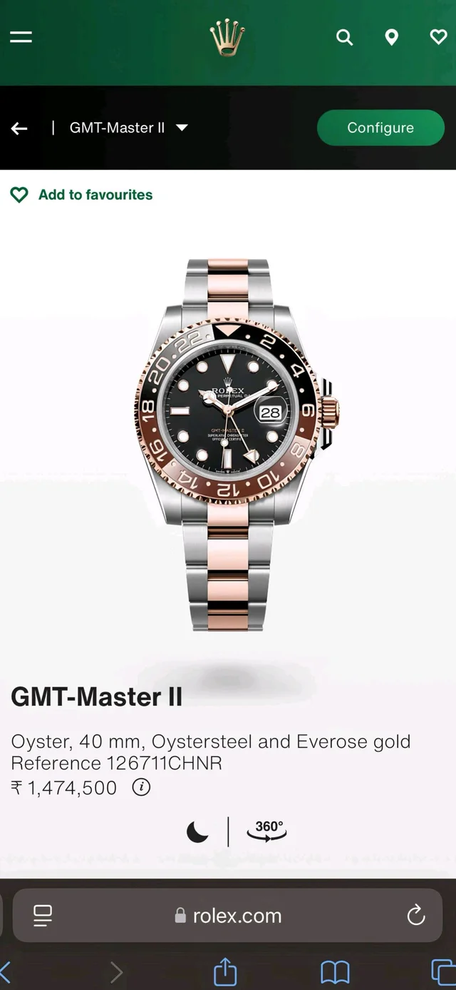 Rolex GMT Master 2 Back Mens Watch