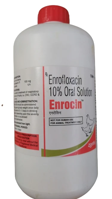 Enrofloxacin 10% Oral Solution Vet by Zeotis Enrocin - 1 Ltr, Prepaid