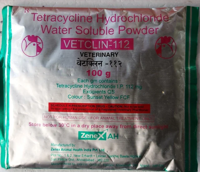 Tetracycline Hydrochloride Water Soluble Powder by ZenexAH Vetclin 112 - 100 Gm, Prepaid