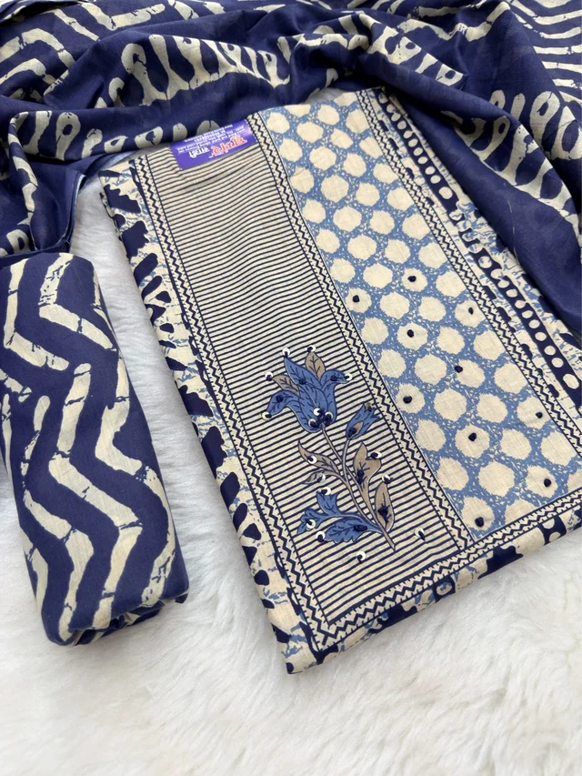 Jaipuri Hand Work Printed Cotton Dress