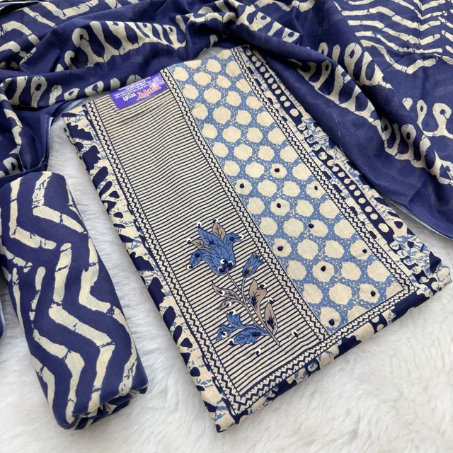 Jaipuri Hand Work Printed Cotton Dress