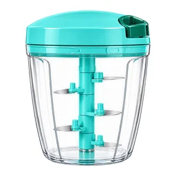 ABG Manual Hand Chopper with Sharp Stainless Steel Blades 1100ml for Kitchen Food | Vegetable, Onion, Garlic & Fruit Cutter | Pull String Hand Chooper | Manual Dori Chopper | Unbreakable Plastic (Copy)