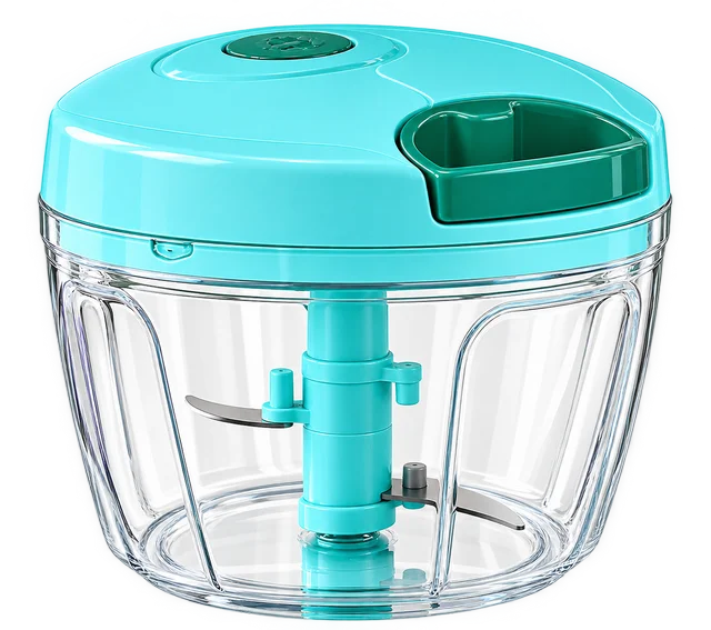 ABG Manual Hand Chopper with Sharp Stainless Steel Blades 450ml for Kitchen Food | Vegetable, Onion, Garlic & Fruit Cutter | Pull String Hand Chooper | Manual Dori Chopper | Unbreakable Plastic