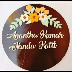 Round Floral Nameboard - 12", With Names