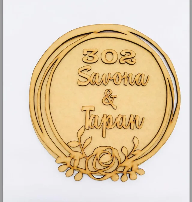 Round Floral Nameboard - 12", Without Name