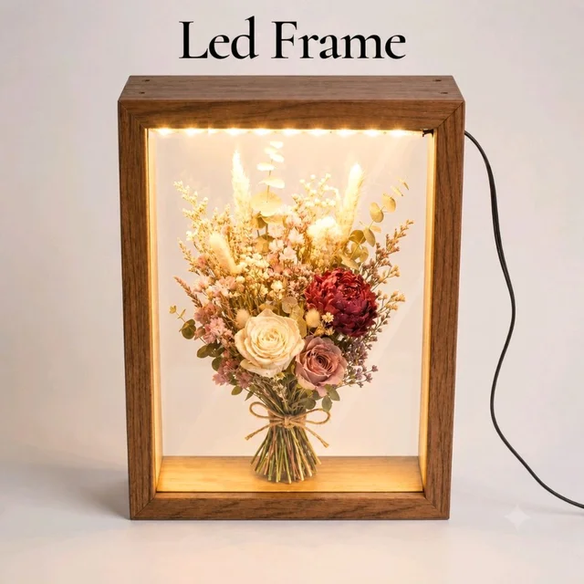 Wooden LED 3D Shadow Box Dual Display - 7/5/5"