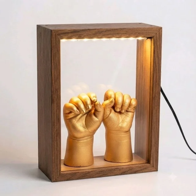 Wooden LED 3D Shadow Box Dual Display - 6/4.5/2.5 inch