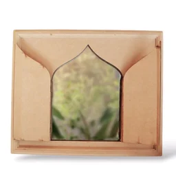 Mdf Mirror Jharokha With Grooved Edges - 12/10 inch