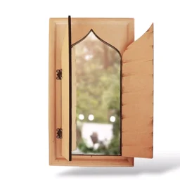 Mdf Jharokha Mirror With Door - 16/10 inch