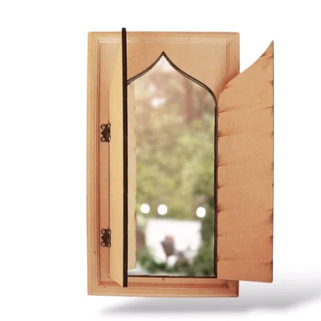Mdf Jharokha Mirror With Door - 16/10 inch