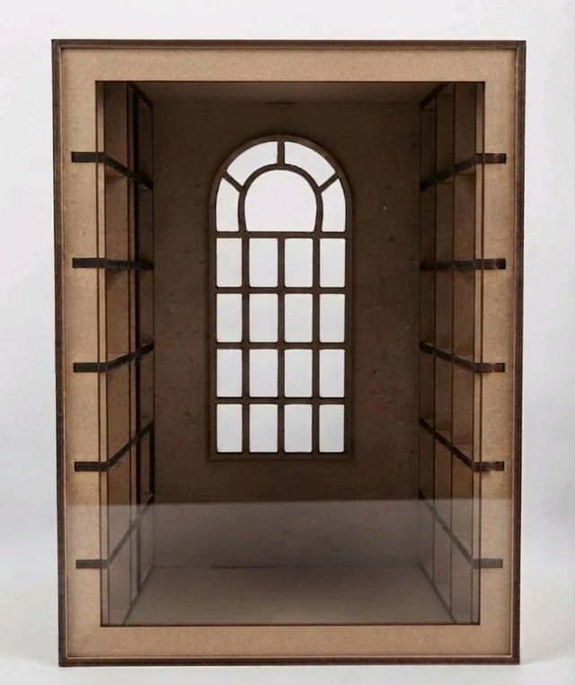 DIY Miniature Book Nook / Victorian Library Wing/ Library Room Box - With acrylic
