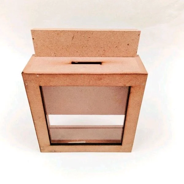Mdf Piggy Bank With Acrylic Lid - 6/6/2"