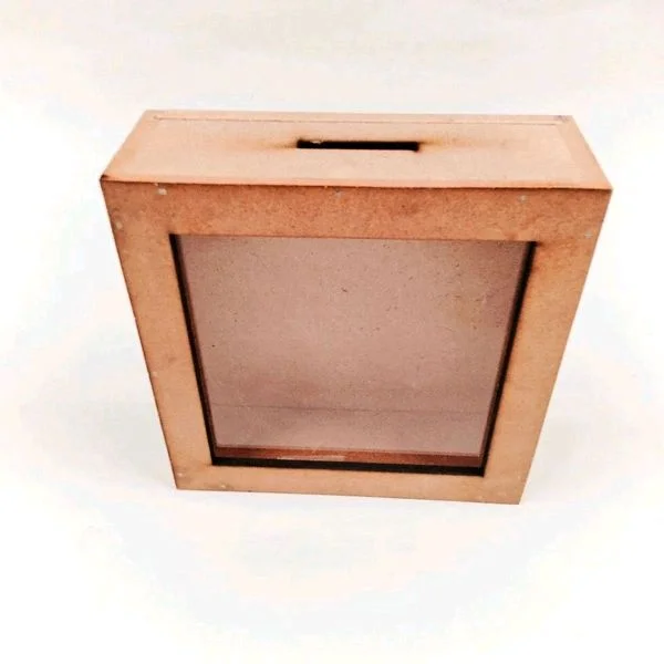 Mdf Piggy Bank With Acrylic Lid - 8/8//2"