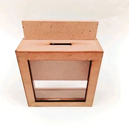 Mdf Piggy Bank With Acrylic Front - 6/6/4"