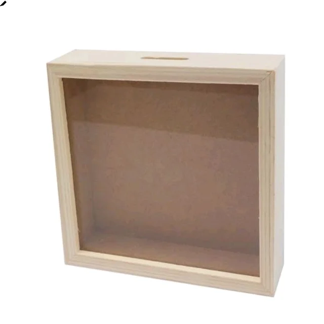 Wood Piggy Bank - 8/8/2"