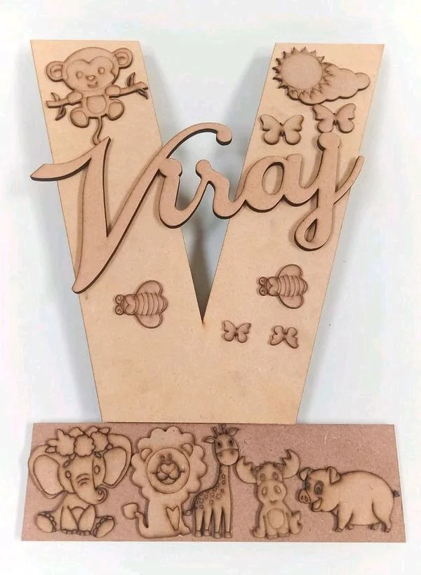 Self Standing Animal Kingdom Monogram - A, 10", Raw Only