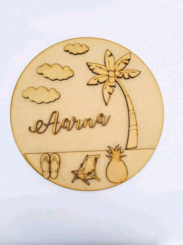Beach Theme Kids Nameboard - 12", 6+2.5 Mm