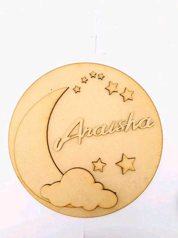 Mon& Cloud Theme Kids Nameboard - 12", 6+2.5mm