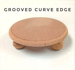 Round Chowki-round wood Legs - 16", Flat Base