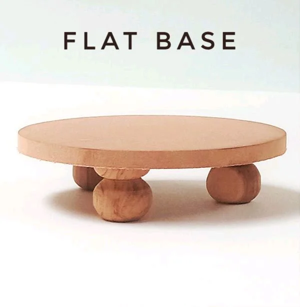 Round Chowki-round wood Legs - 10", Flat Base