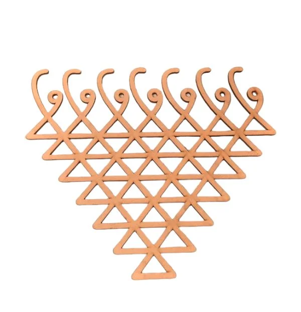Saraswati Yantra Kolam Cut Out -5 - 4", 2.5mm, Gold Acrylic