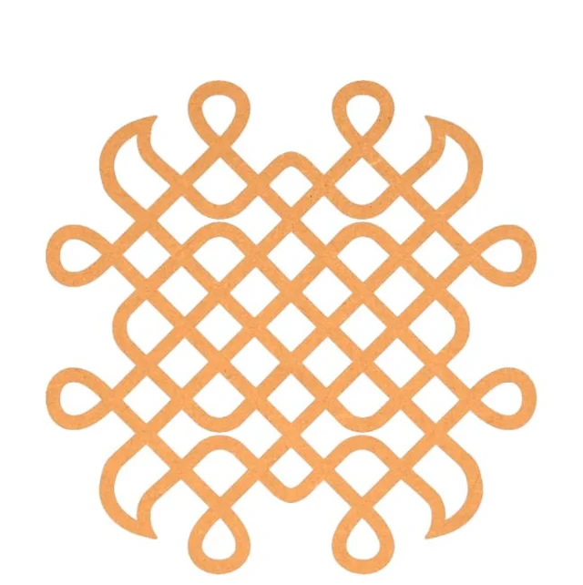 Kolam Cut Out -8 - 4", 2.5mm, Black Acrylic