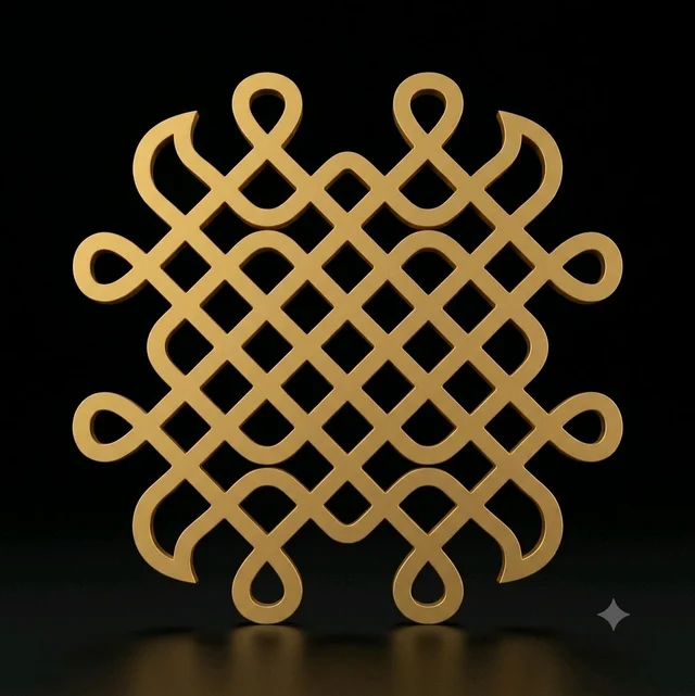 Kolam Cut Out -8 - 4", 2.5mm, Black Acrylic