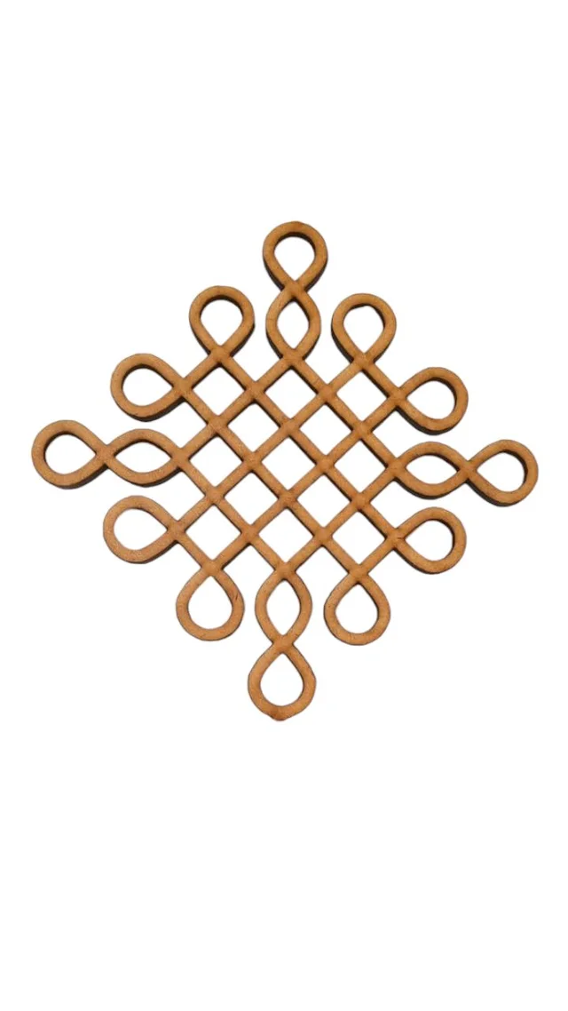 Kolam Cut Out -9 - 4", 2.5mm, Gold Acrylic