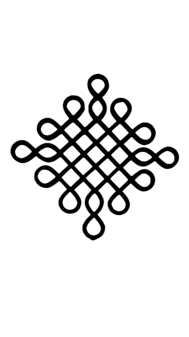 Kolam Cut Out -9 - 4", 2.5mm, Black Acrylic