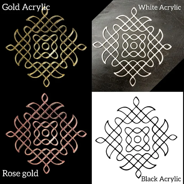 Kolam Cut Out -10 - 4", Gold Acrylic