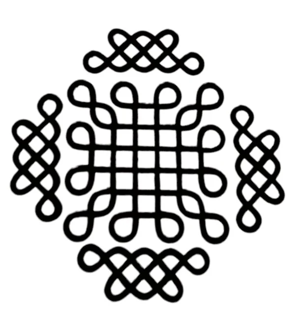 Kolam Cut Out -11 - 4", 2.5mm, Gold Acrylic