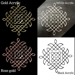Kolam Cut Out -12 - 4", White acrylic