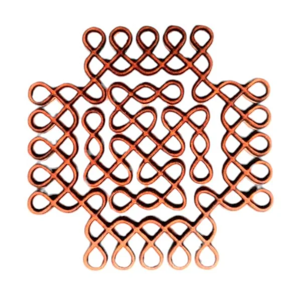 Kolam Cut Out -12 - 4", Black Acrylic