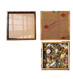 Teakwood Floating/ varmala Frame - 12/12"