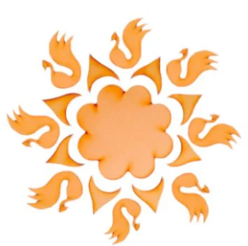 Mdf Peacock Rangoli - 12"