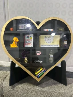 Heart Miniature Shadow Box - 6", Without Easel stand