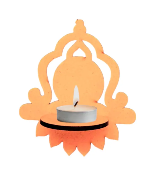 Traditional Diya Stand - 6/6/3", Pair