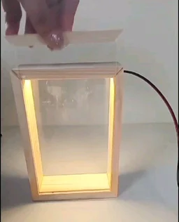 Wooden Miniature 3D LED Lights Photo Frame Night Lamp - 6.5/4.5/2"