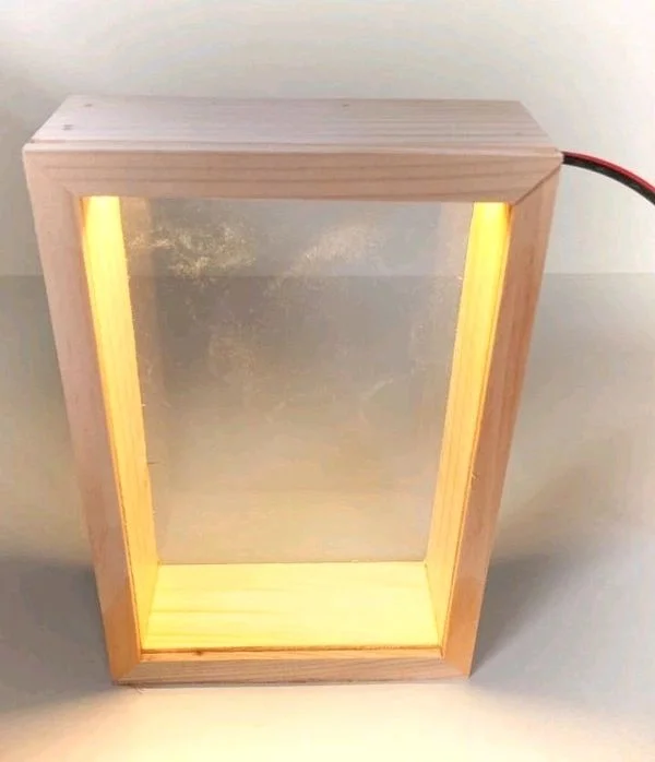 Wooden Miniature 3D LED Lights Photo Frame Night Lamp - 6.5/4.5/2"